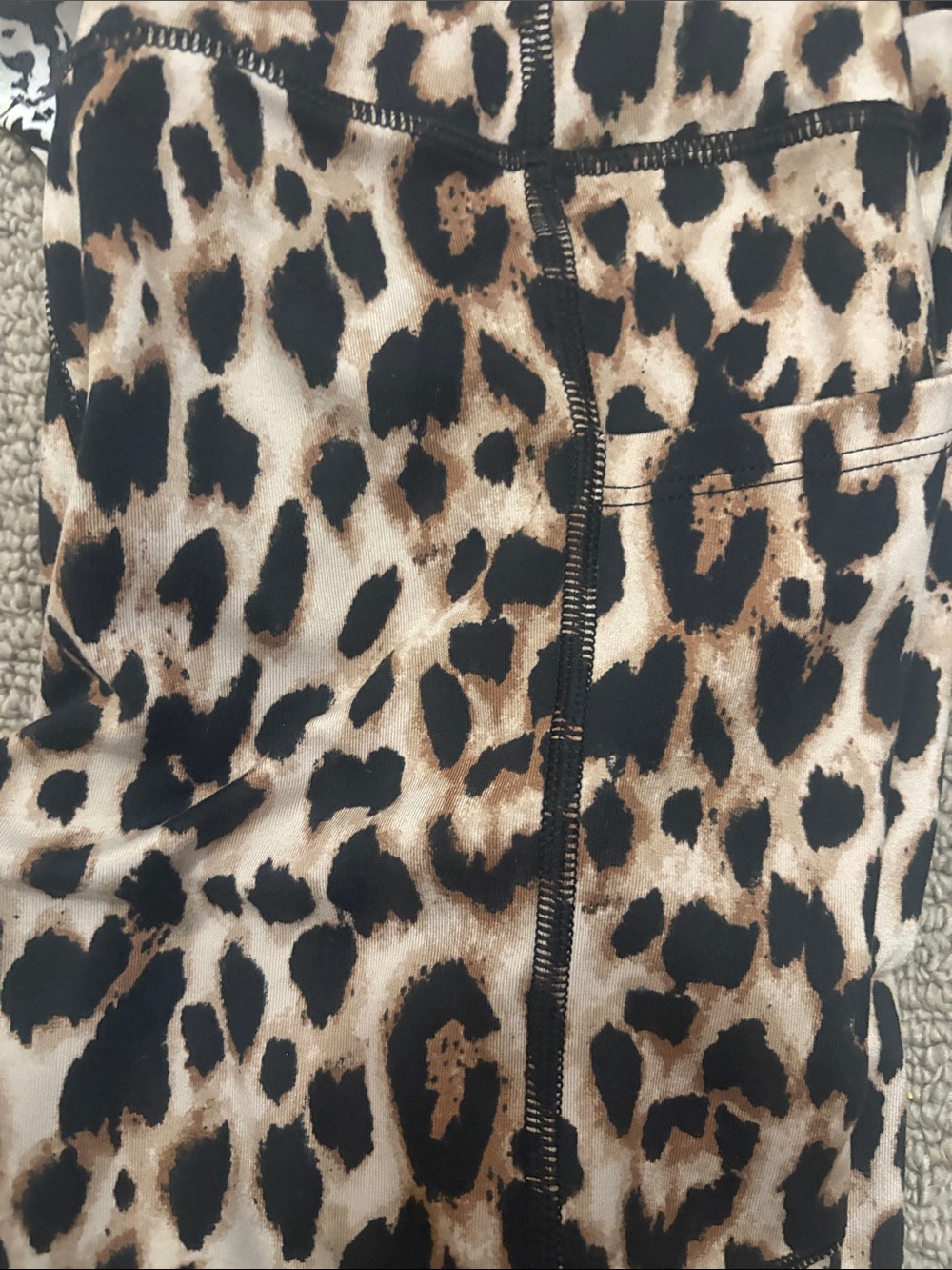 Victoria's Secret Leopard Print & Black Leggings